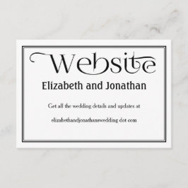 Informações Cartão de Detalhes do Site de Casamento Preto e Br