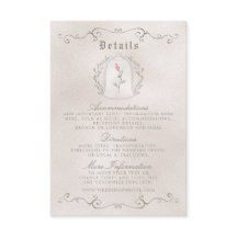 CARTÃO DE DETALHES | Elegante Rosa de Casamento de