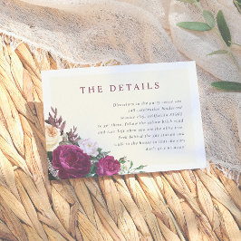 Informações Cartão de Detalhes Florais Burgundy & Creme