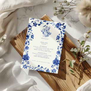 Informações Cartão de Detalhes Floral para Chinoiserie Vintage