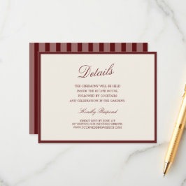 Informações Cartão de Detalhes Listrado Deep Wine Old Money