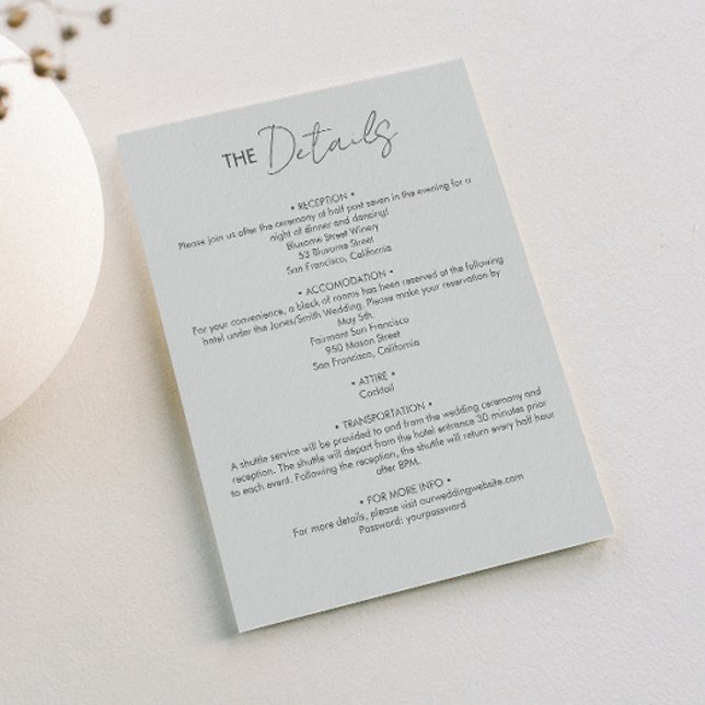 Informações Cartão de Detalhes Moderno e Minimalista (Criador carregado)