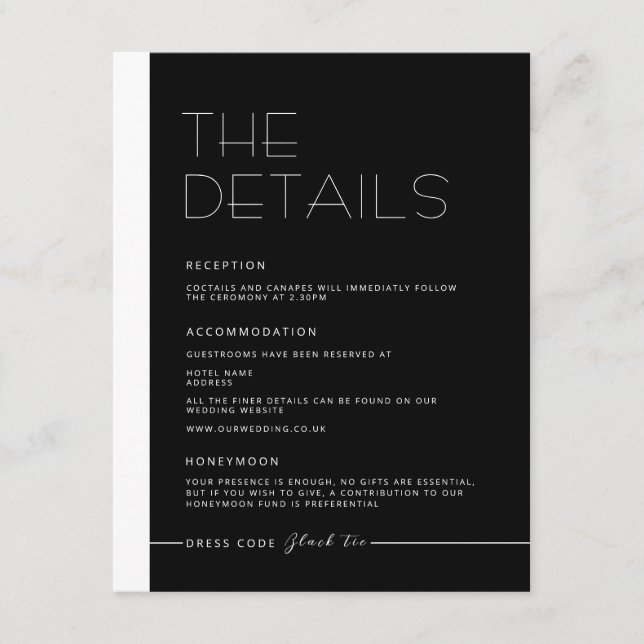 Informações Cartão de Detalhes Monocromáticos Minimalista EMIL (Frente)