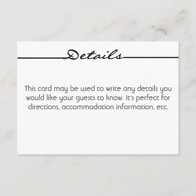 Informações Cartão de Detalhes "Scribbles" (Frente)