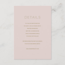 Informações Cartão de Detalhes Simples de Casamento de Beige R