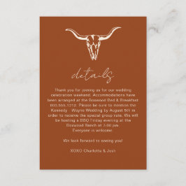 Informações Cartão de Detalhes Simples Rústico com Caveira de 