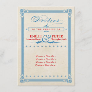 Informações Cartão de Direções de Cartaz Vintage Vermelho, Bra