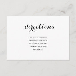 Informações Cartão de Direções de Casamento Simples e Moderno
