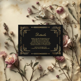 Informações Cartão de encerramento preto de casamento Luxu Art