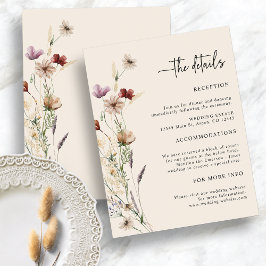 Informações Cartão de Enclausura de Casamento Boho Wildflowers