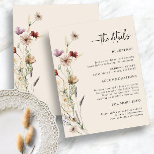 Informações Cartão de Enclausura de Casamento Boho Wildflowers