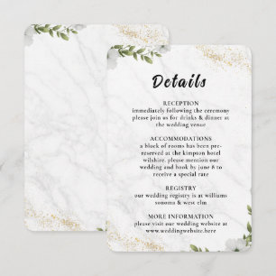 Informações Cartão de Enclausura de Casamento Floral Elegante