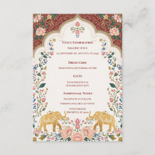 Informações Cartão de Enclausura de Casamento Indiano Pichwai