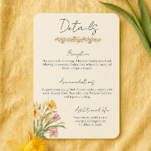 Cartão de Enclausura de Casamento Narciso Abril Fl