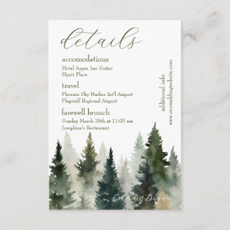 Informações Cartão de Enclausuramento | Aquarela de Forest Pin