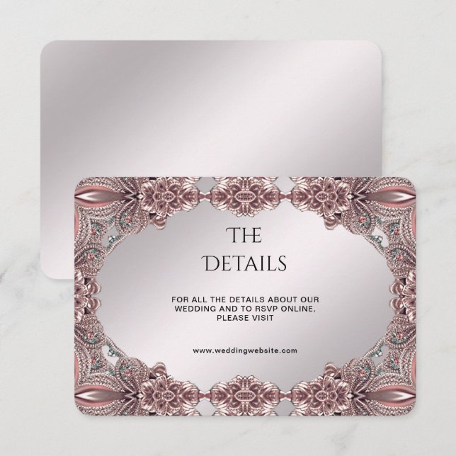 Informações Cartão de Enclausuramento com Detalhe Ornamentado  (Frente/Verso)