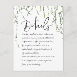 Informações Cartão de Enclausuramento com Detalhes de Folhagen