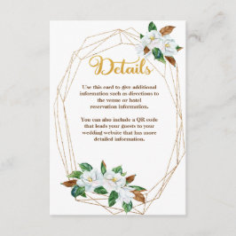 Informações Cartão de Enclausuramento com Detalhes de Magnólia