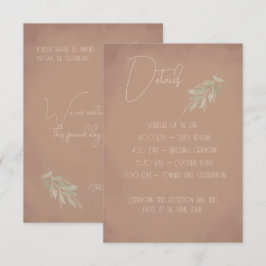 Informações Cartão de Enclausuramento de Casamento Boho Terrac