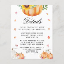 Cartão de Enclausuramento de Casamento de Abóbora 