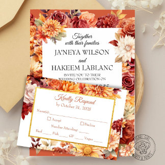 Informações Cartão de Enclausuramento de Casamento Floral de O