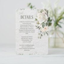 Cartão de Enclausuramento de Casamento Floral Eleg