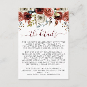 Informações Cartão de Enclausuramento de Casamento Floral em A