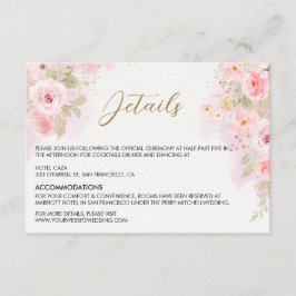 Informações Cartão de Enclausuramento de Casamento Rosa Elegan