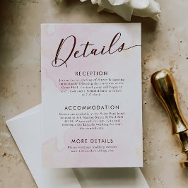 Informações Cartão de Enclausuramento de Detalhes de Casamento