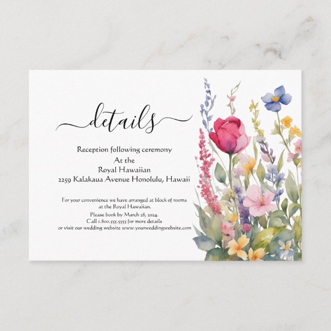 Informações Cartão de Enclausuramento de Flores Silvestres Boh (Frente)