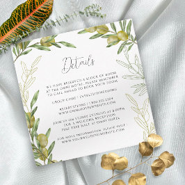 Informações Cartão de Enclausuramento de Folhas de Oliveira Ve