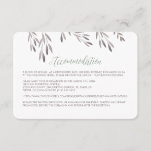 Informações Cartão de Enclausuramento de Hotel de Casamento de