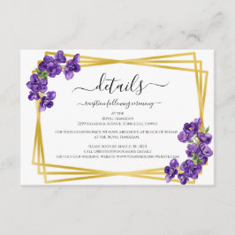 Informações Cartão de Enclausuramento de Violetas Roxas Profun