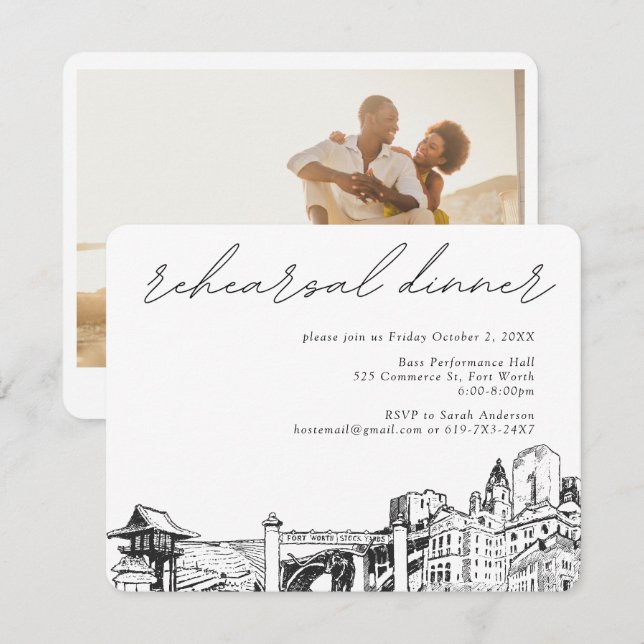 Informações Cartão de Enclausuramento do Jantar de Ensaios de  (Frente/Verso)