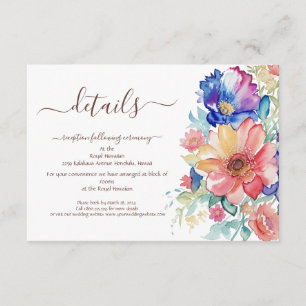 Informações Cartão de Enclausuramento Floral em Aquarela Ousad