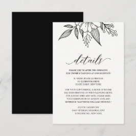 Informações Cartão de Enclausuramento Preto de Noiva Floral Si