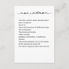 Informações Cartão de Enclausuramento "Recepção" com Letra à M