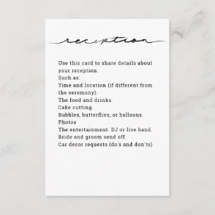 Informações Cartão de Enclausuramento "Recepção" com Letra à M