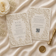Cartão de Enclosure de Casamento Barroco Elegante