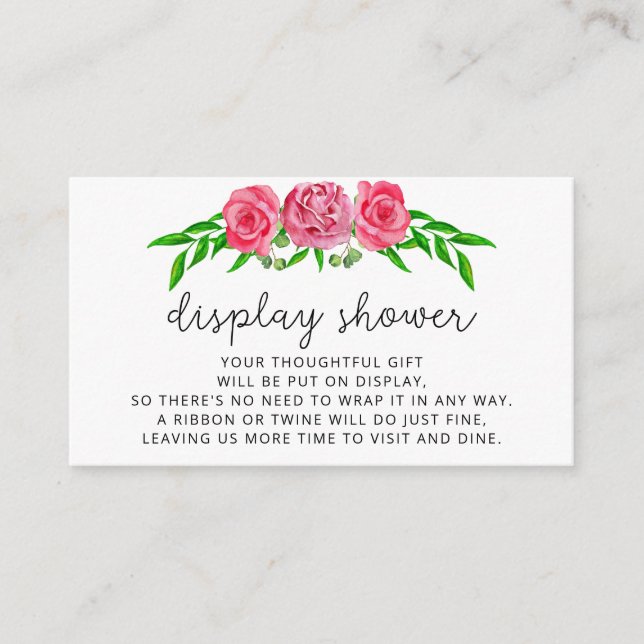 Informações Cartão de Enclosure de chuveiro de rosas minimalis (Frente)