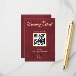 Informações Cartão de Enclosure de Código QR para Casamento Lu