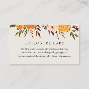 Informações Cartão de Enclosure de Florais de Outono Mums com