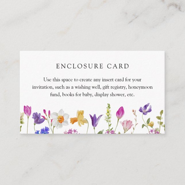 Informações Cartão de Enclosure de Flores da Primavera em Flor (Frente)