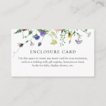 Cartão de Enclosure de Flores Silvestres e Chuva d