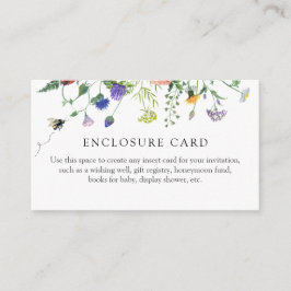 Informações Cartão de Enclosure de Flores Silvestres e Chuva d