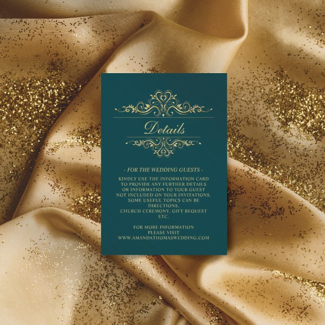 Informações Cartão de Enclosure de Frame de Ouro verde Petrol (Criador carregado)