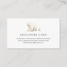 Cartão de Enclosure de Mamãe Urso Polar e Filhote