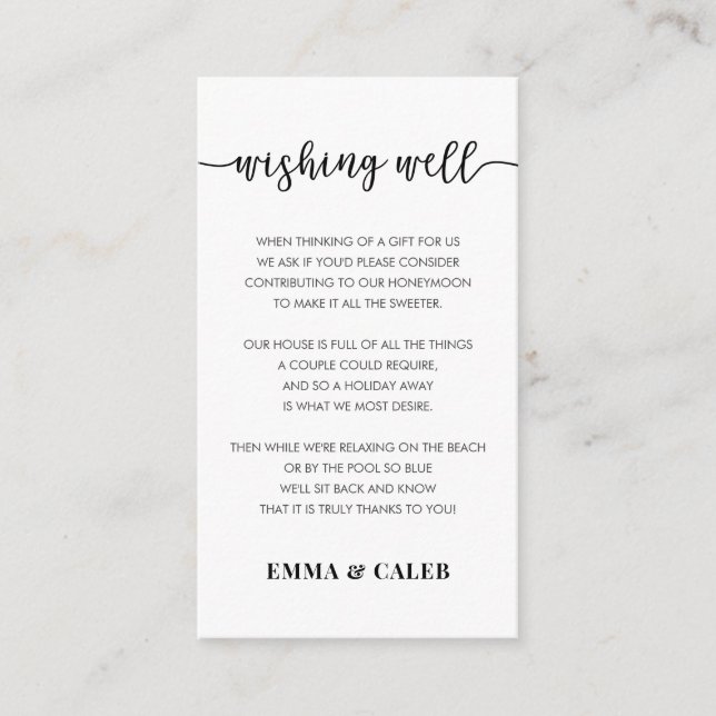 Informações Cartão de Enclosure de Poço de Desejos (Frente)