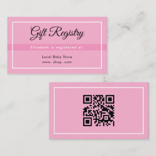 Informações Cartão de Enclosure de Registro QR Simples Rosa pa