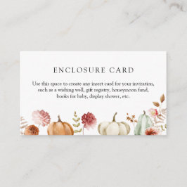 Informações Cartão de Enclosure Floral Abóbora Borgonha para C